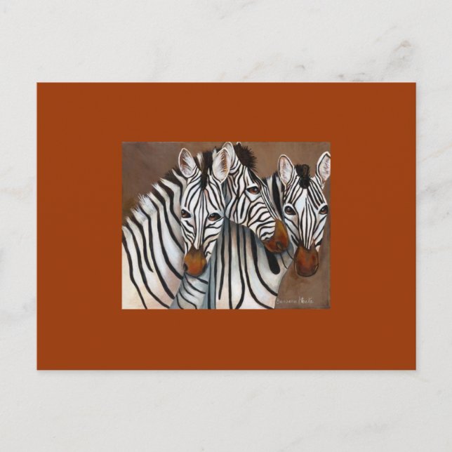 Three Zebras Postcard (Front)