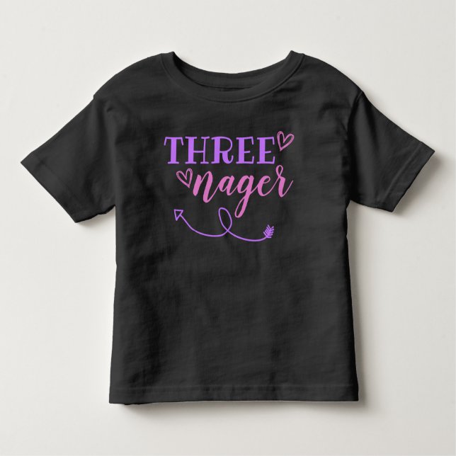 Threenager 3rd Birthday Jersey T-Shirt 3T 4T (Front)