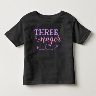 Threenager 3rd Birthday Jersey T-Shirt 3T 4T
