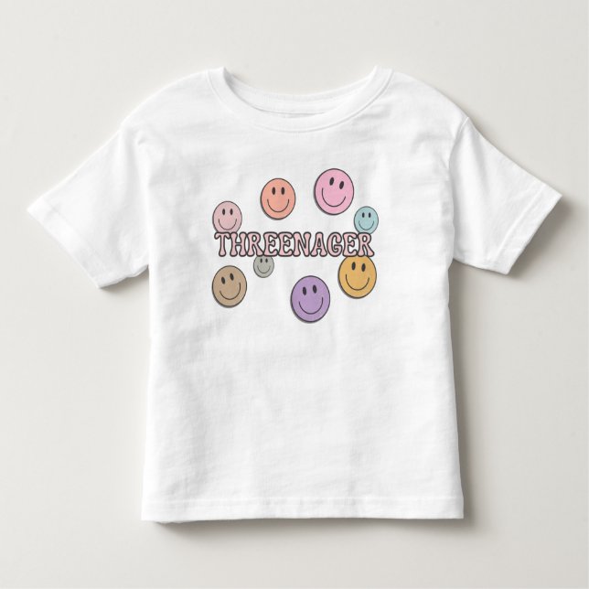 Threenager 3rd Birthday Toddler T-Shirt (Front)