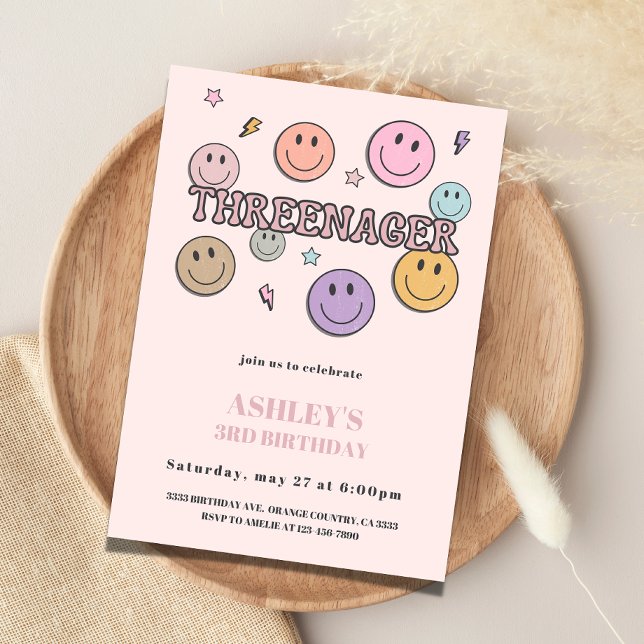 Threenager Birthday Invitation, 3rd Birthday Invitation (Creator Uploaded)