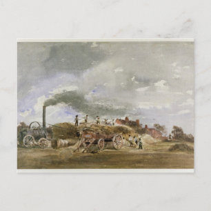 Threshing Corn (pencil & w/c on paper) Postcard