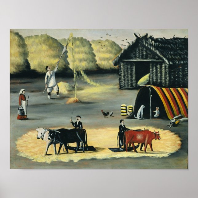 Threshing the floor in a Georgian country Poster (Front)