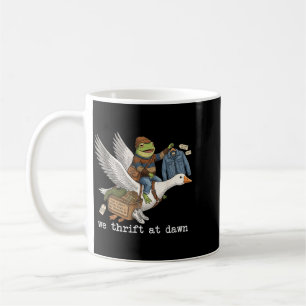 Thrift At Dawn Funny Frog Thrifting Vintage Coffee Mug