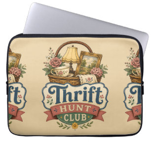 Thrift Hunt Club Vintage Cottagecore Laptop Sleeve