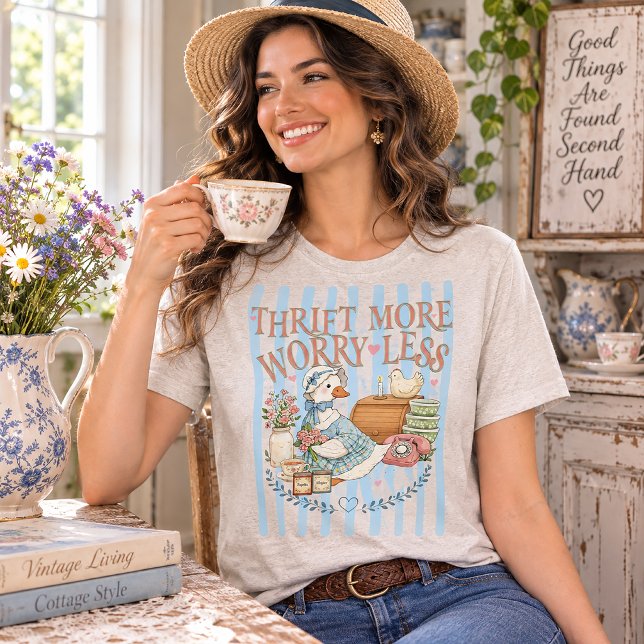 Thrift More Worry Less Thrifting Tri-Blend Shirt (Creator Uploaded)