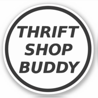 Thrift Shop Buddy Merch W&B Logo Sticker White