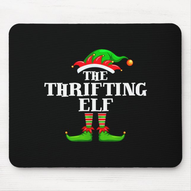 Thrifting Elf Matching Family Group Christmas Part Mouse Pad (Front)