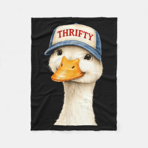 Thrifty Funny Goose Shirt Goose Lover Matching Fleece Blanket