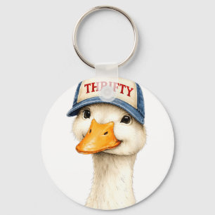 Thrifty Funny Goose Shirt Goose Lover Matching Key Ring