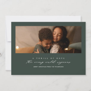 Thrill of Hope Green Photo Holiday Card