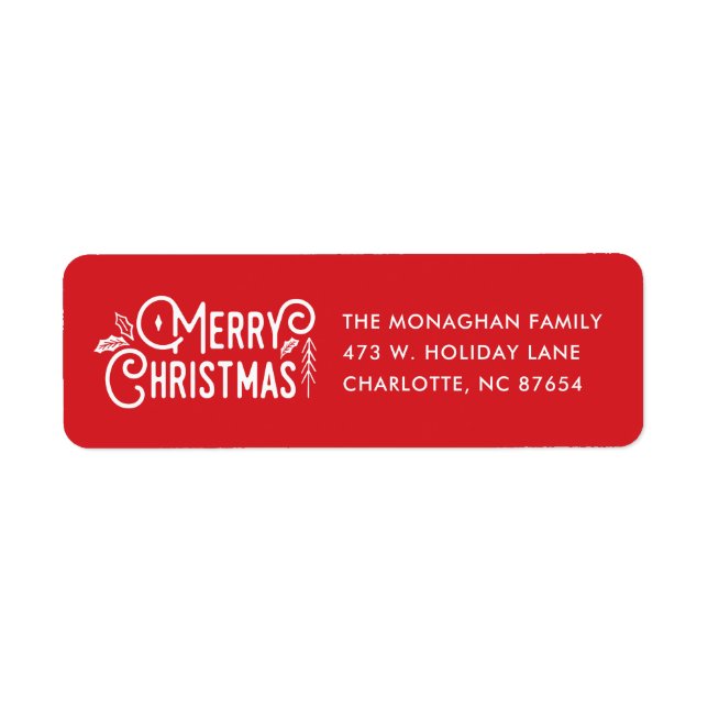 Thrill of Hope | Merry Christmas | Red Return Address Label (Front)