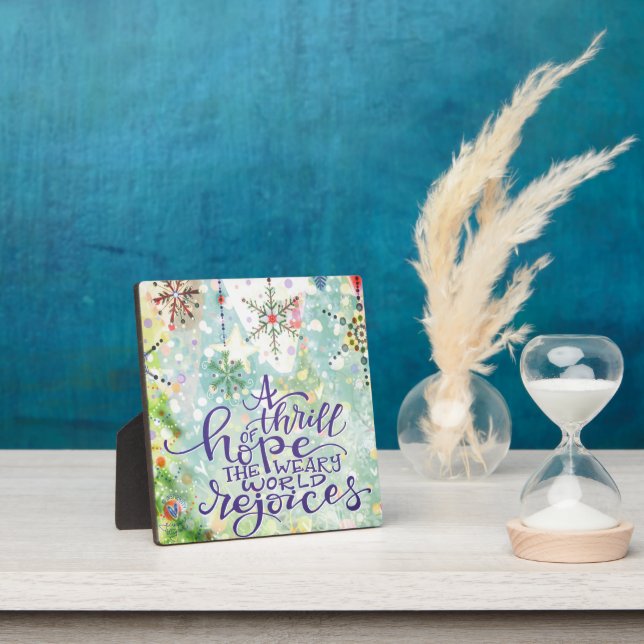 Thrill of Hope Snowflakes Pastel Pretty Christmas Plaque (Insitu)