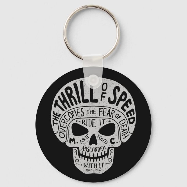 Thrill of Speed Skull Key Ring (Front)