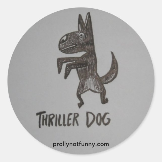 Thriller Dog Classic Round Sticker (Front)