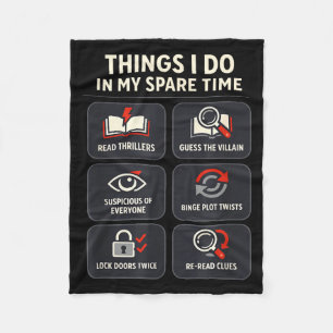 Thriller reader things do in spare time book lover fleece blanket