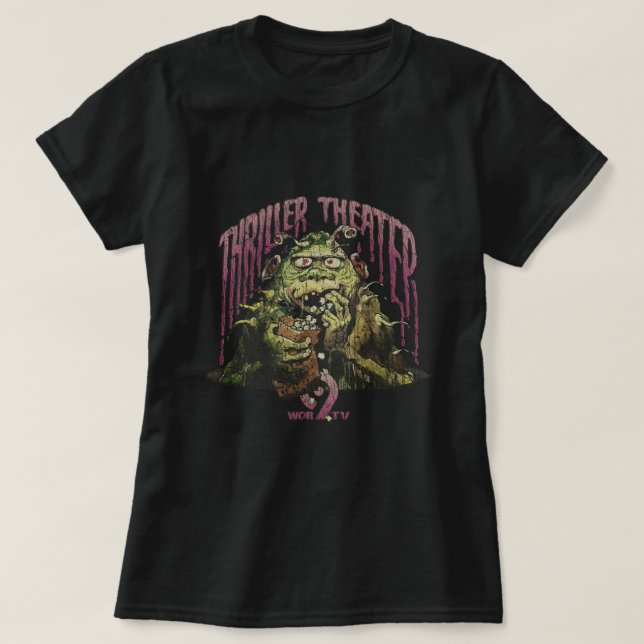 Thriller Theatre Popcorn Monster 1971 T-Shirt (Design Front)