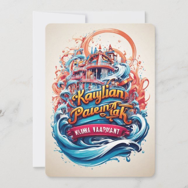 Thrilling Adventures: Amusement Park Greeting Card (Front)