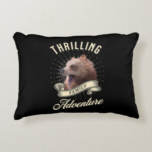 Thrilling Family Adventure Bear Wilderness Decorative Cushion