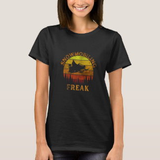 Thrilling Retro Snowmobiling Freak T-Shirt