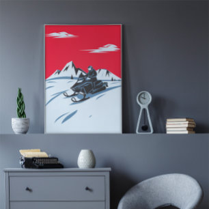 Thrilling Snowmobile Adventure Poster