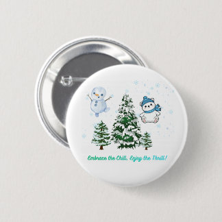 Thrilling winter 6 cm round badge