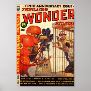 Thrilling Wonder "Human Zoo" Pulp cover  Poster