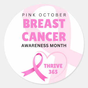 Thrive 365 Breast Cancer Awareness Month 2024  Classic Round Sticker