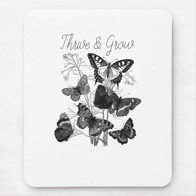 Thrive & Grow Butterflies Mouse Pad (Front)