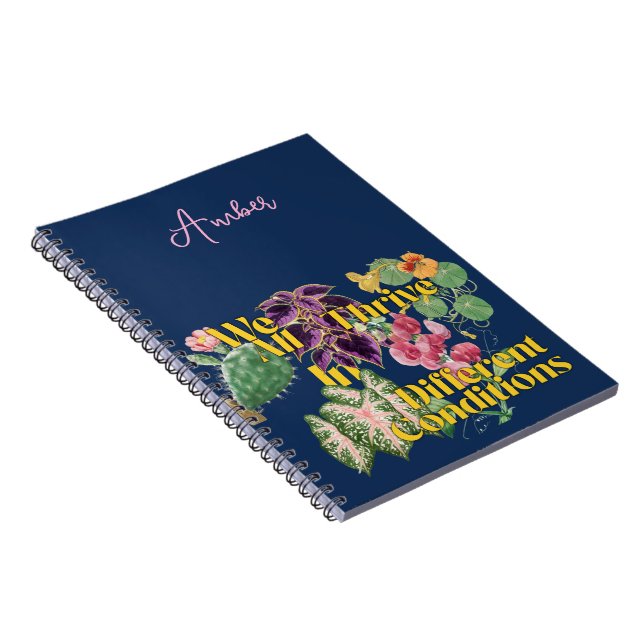 Thrive in Different Conditions Vintage Plants Notebook (Right Side)