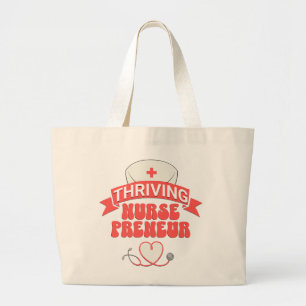 THRIVING NURSEPRENEUR Nurse Entrepreneur Large Tote Bag