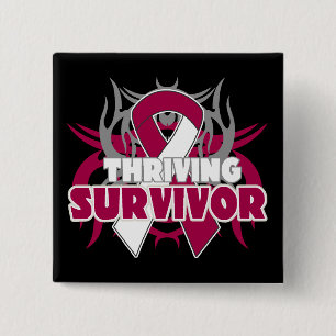 Thriving Throat Cancer Survivor 15 Cm Square Badge