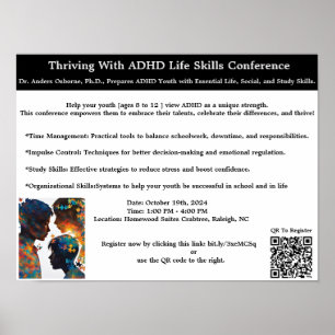 Thriving With ADHD Conference In Oct.NC. Poster