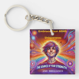 Thriving With ADHD*Embrace Your ADHD Uniqueness Key Ring