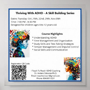 "THRIVING WITH ADHD" POSTER