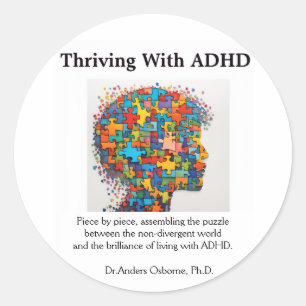 Thriving With ADHD Sticcker Classic Round Sticker