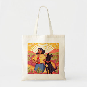 Thriving Woman with Tequila & Her Rescue Dog Tote Bag