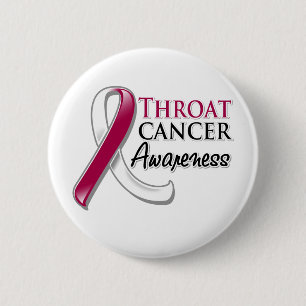 Throat Cancer Awareness Ribbon 6 Cm Round Badge
