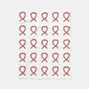 Throat Cancer Awareness Ribbon Fleece Blanket