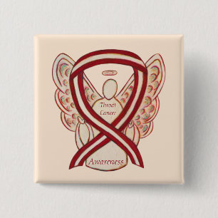 Throat Cancer Awareness Ribbon Stripes Angel Pins