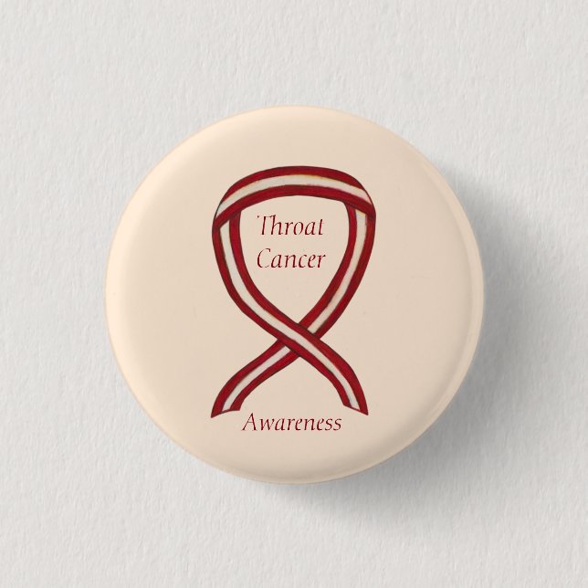 Throat Cancer Awareness Ribbon Stripes Custom Pins (Front)