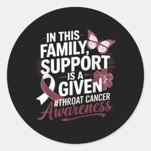 Throat Cancer Awareness Warrior Survivor Classic Round Sticker