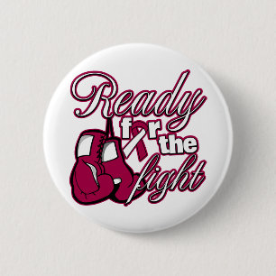 Throat Cancer Gloves Ready For The Fight 6 Cm Round Badge