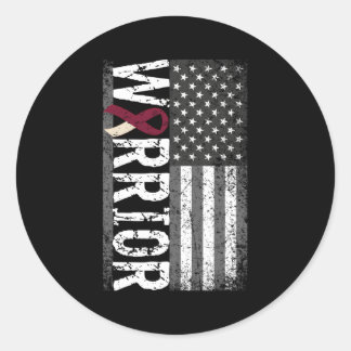 Throat Cancer Oral Head Neck Cancer Awareness Supp Classic Round Sticker