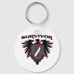 Throat Cancer Survivor Crest Key Ring