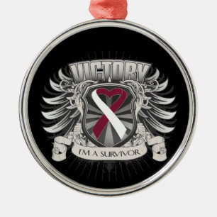 Throat Cancer Victory Metal Ornament