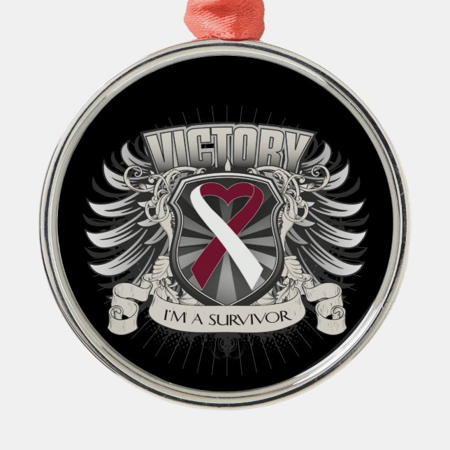 Throat Cancer Victory Metal Ornament (Front)