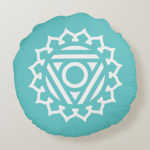 Throat Chakra Energy Round Pillow