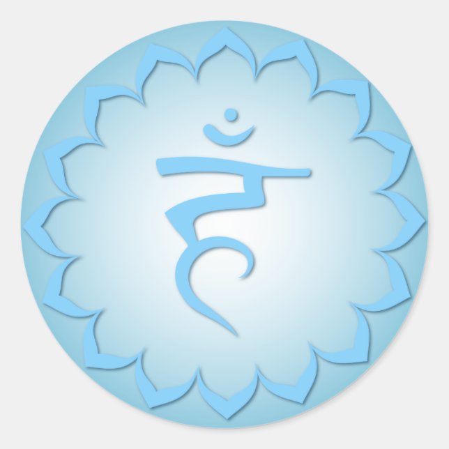 Throat Chakra - Light Blue Classic Round Sticker (Front)