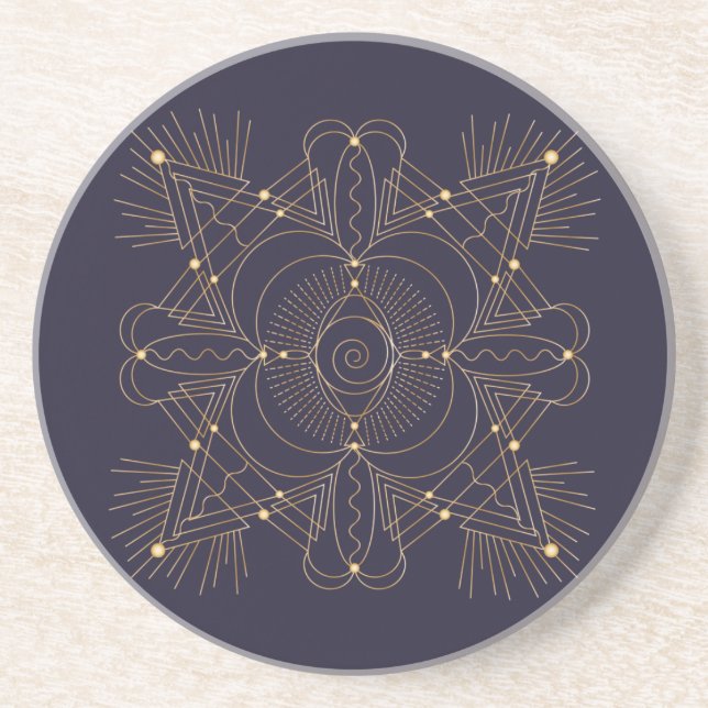 Throat Chakra Shadow Mandala Coaster (Front)